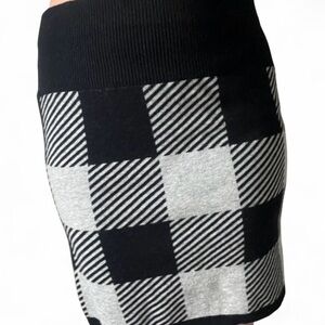 Club Monaco Black and Gray Checkered Mini Skirt